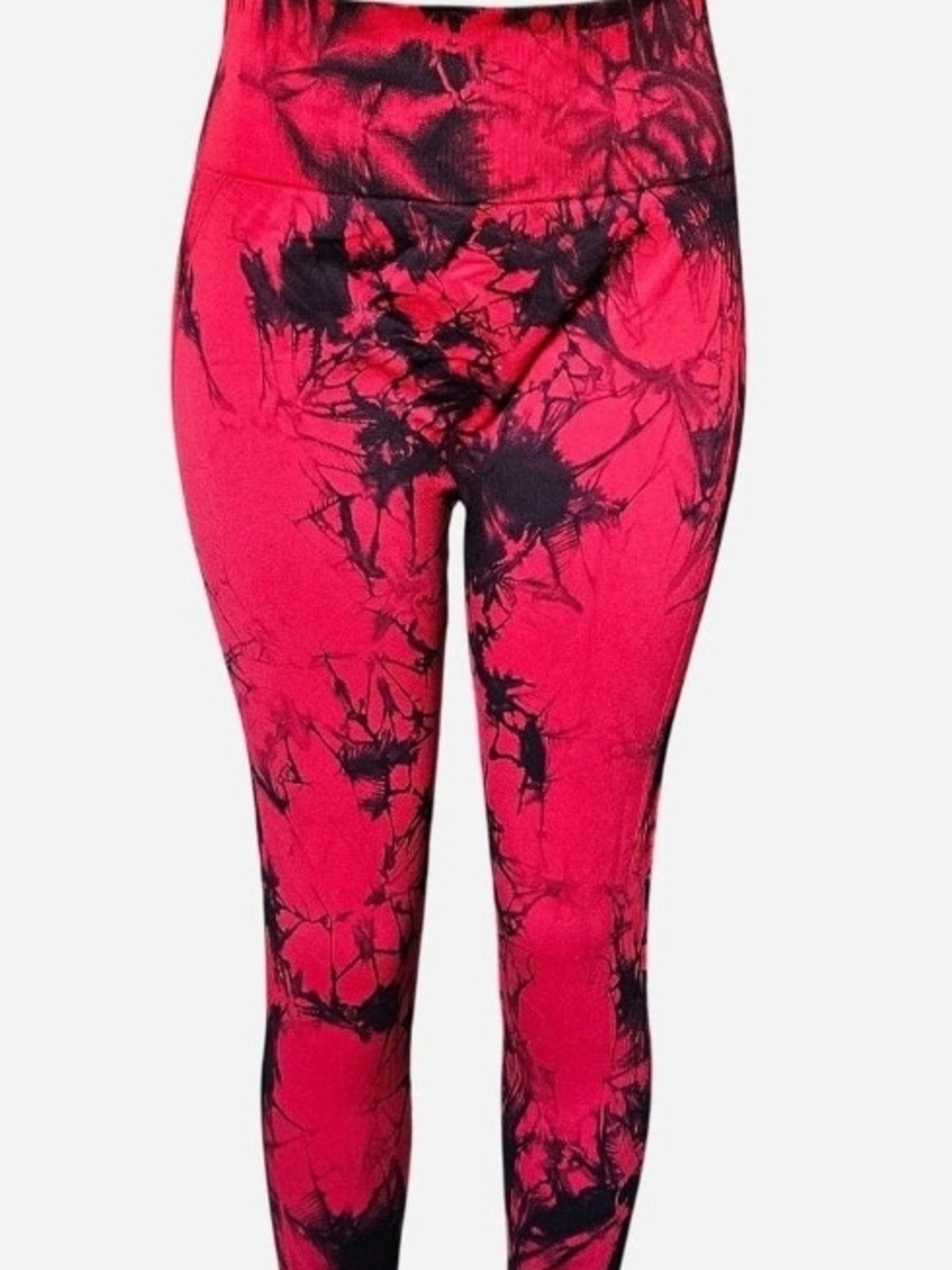 Womans Tie-Dye Leggings - Red & Black